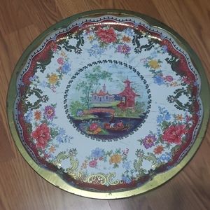 Large Vintage 70s Daher decorated ware tray Asian